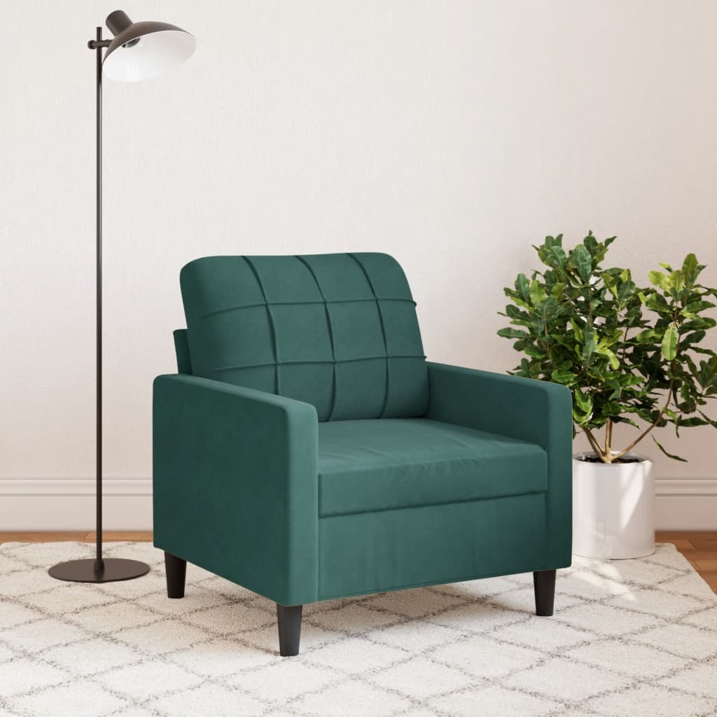 Poltrona Verde Scuro 60 cm Velluto - homemem39