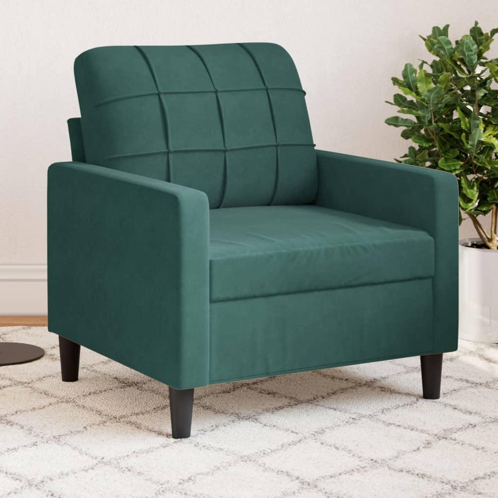 Poltrona Verde Scuro 60 cm Velluto - homemem39