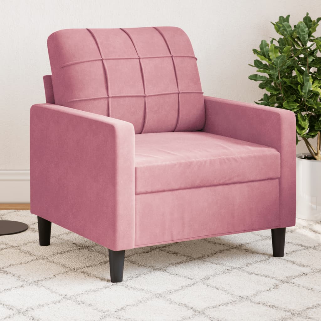 Poltrona Rosa 60 cm Velluto | homemem39