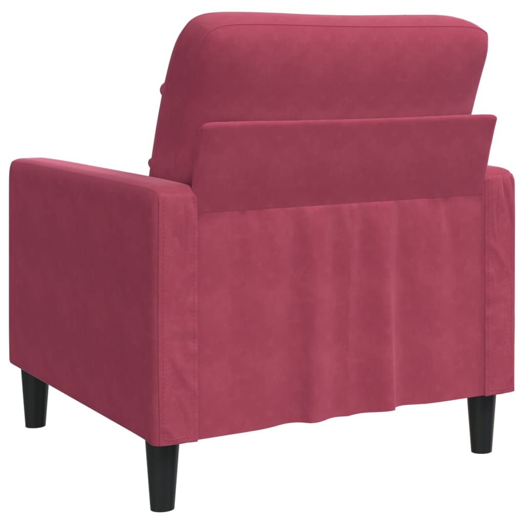 Poltrona Rosso Vino 60 cm Velluto - homemem39