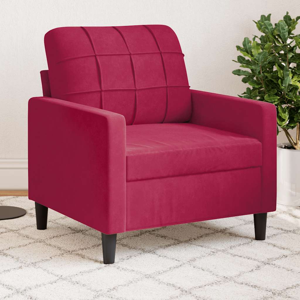 Poltrona Rosso Vino 60 cm Velluto | homemem39