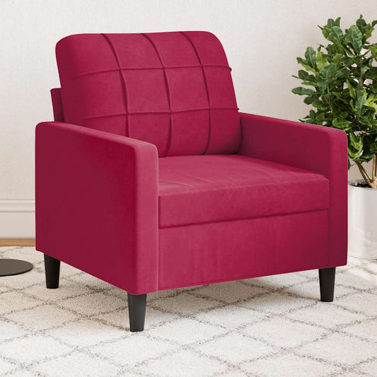 Poltrona Rosso Vino 60 cm Velluto | homemem39