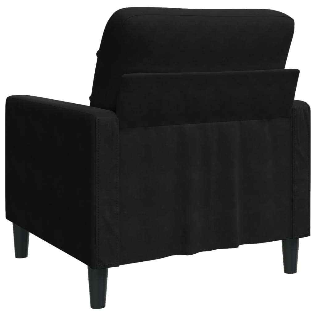 Poltrona Nero 60 cm Velluto - homemem39