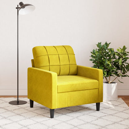 Poltrona Giallo 60 cm Velluto - homemem39