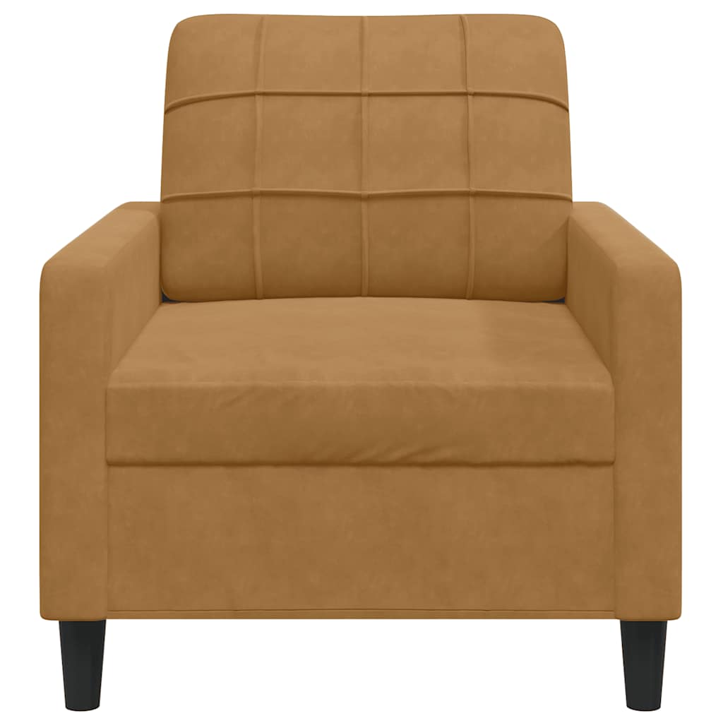 Poltrona Marrone 60 cm Velluto