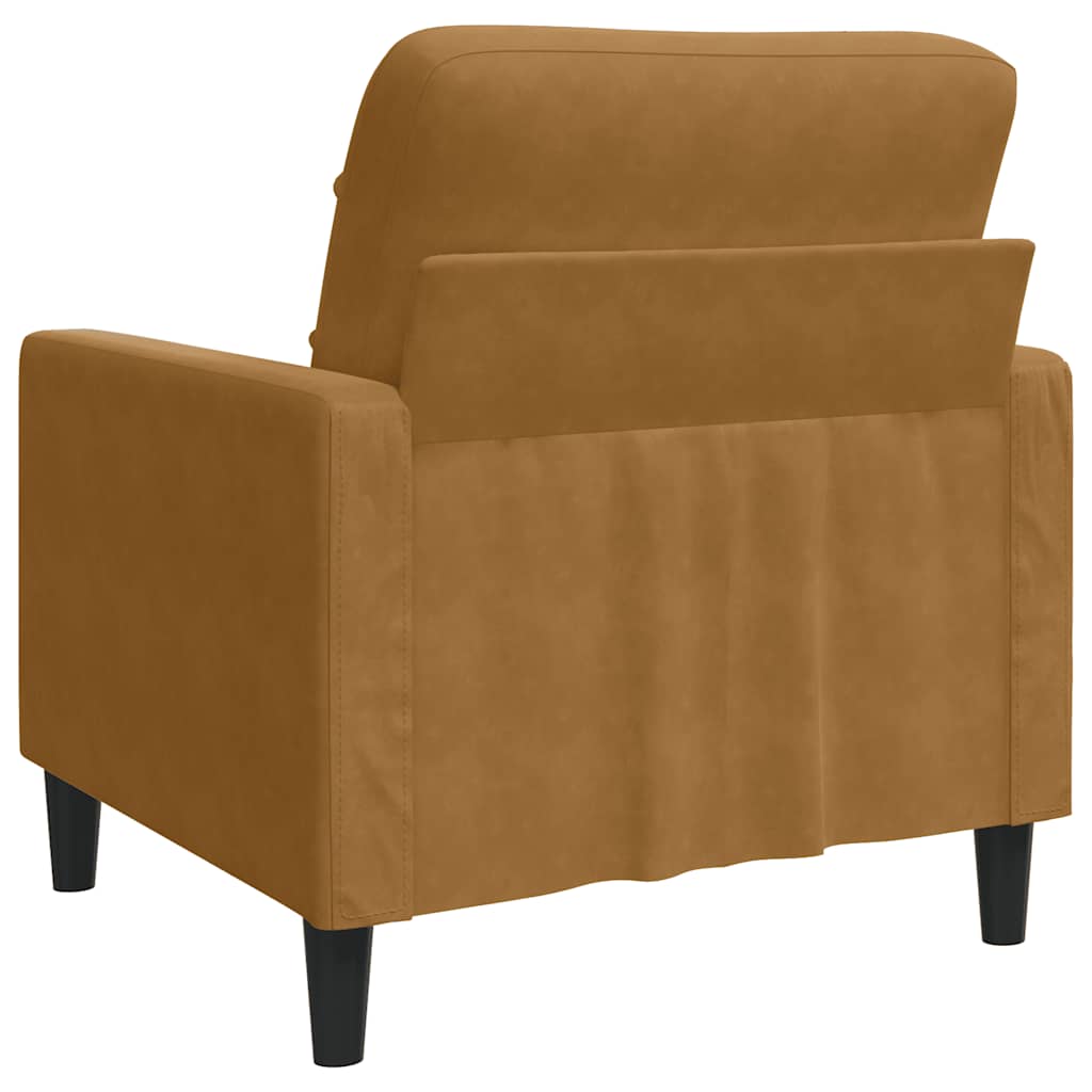 Poltrona Marrone 60 cm Velluto | homemem39