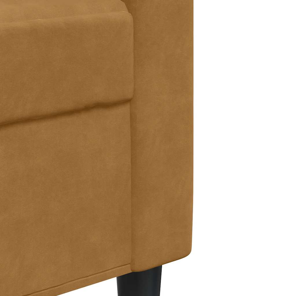 Poltrona Marrone 60 cm Velluto | homemem39