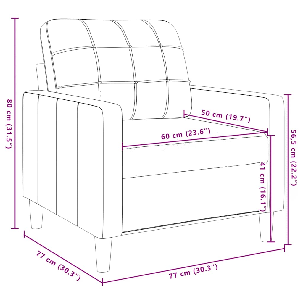 Poltrona Blu 60 cm Velluto | homemem39