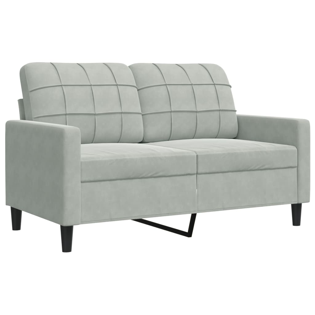 Divano a 2 Posti Grigio Chiaro 120 cm in Velluto | homemem39