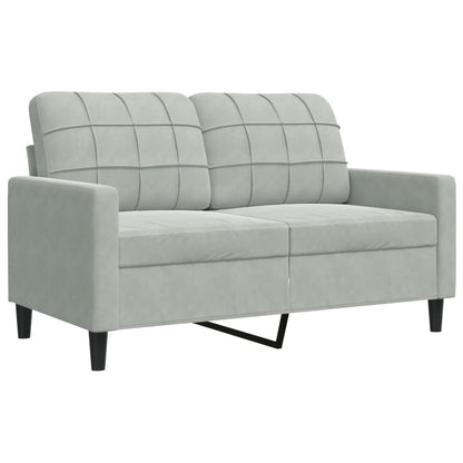 Divano a 2 Posti Grigio Chiaro 120 cm in Velluto | homemem39