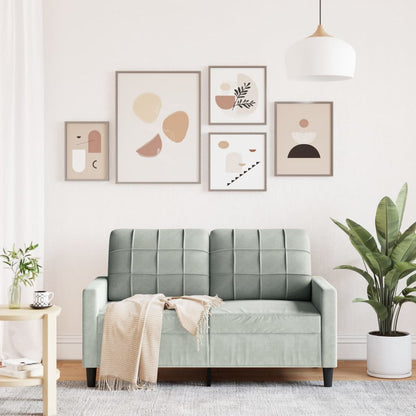 Divano a 2 Posti Grigio Chiaro 120 cm in Velluto - homemem39
