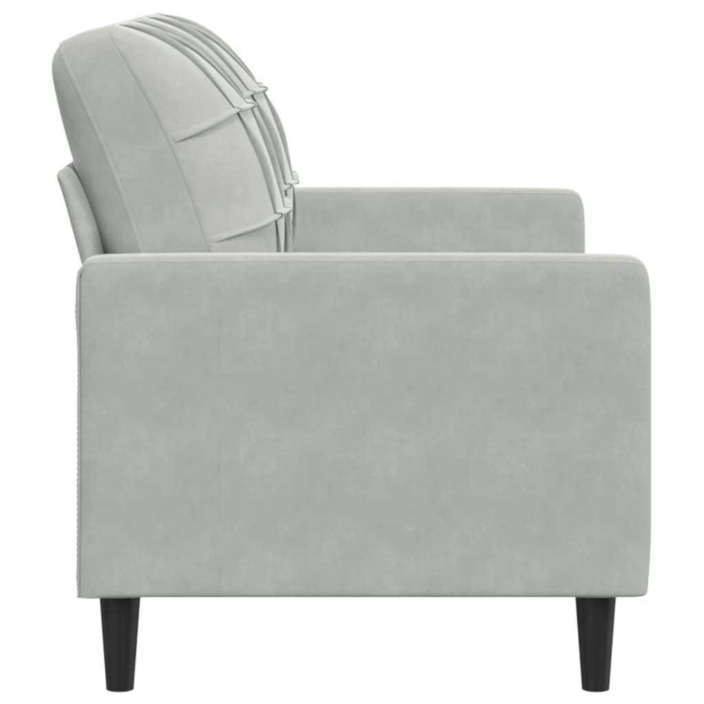 Divano a 2 Posti Grigio Chiaro 120 cm in Velluto | homemem39