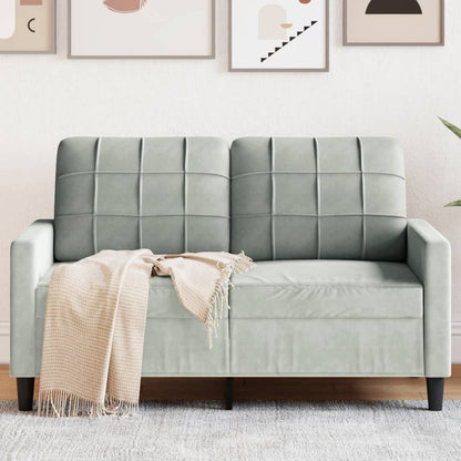 Divano a 2 Posti Grigio Chiaro 120 cm in Velluto | homemem39