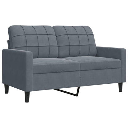 Divano a 2 Posti grigio scuro 120 cm in Velluto | homemem39
