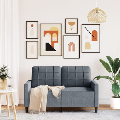 Divano a 2 Posti grigio scuro 120 cm in Velluto | homemem39