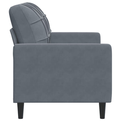 Divano a 2 Posti grigio scuro 120 cm in Velluto | homemem39