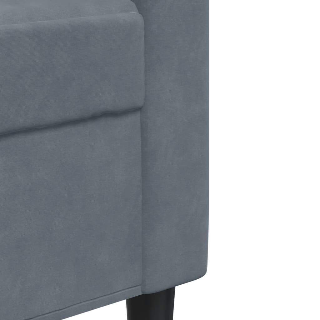 Divano a 2 Posti grigio scuro 120 cm in Velluto | homemem39