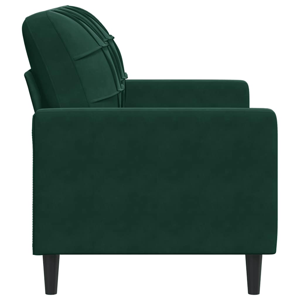 Divano a 2 Posti Verde Scuro 120 cm in Velluto | homemem39