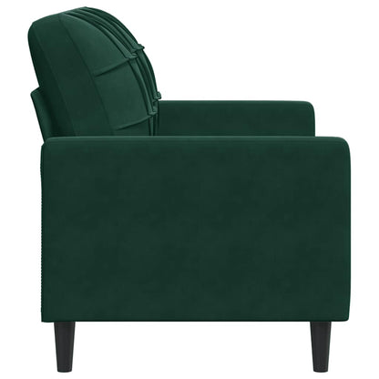 Divano a 2 Posti Verde Scuro 120 cm in Velluto | homemem39