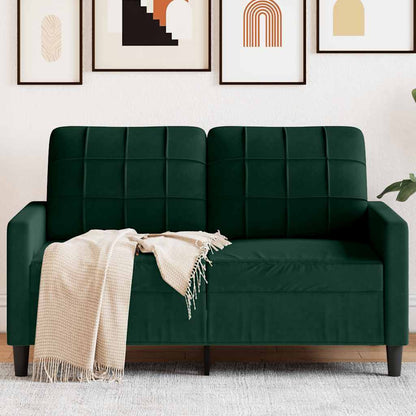 Divano a 2 Posti Verde Scuro 120 cm in Velluto | homemem39