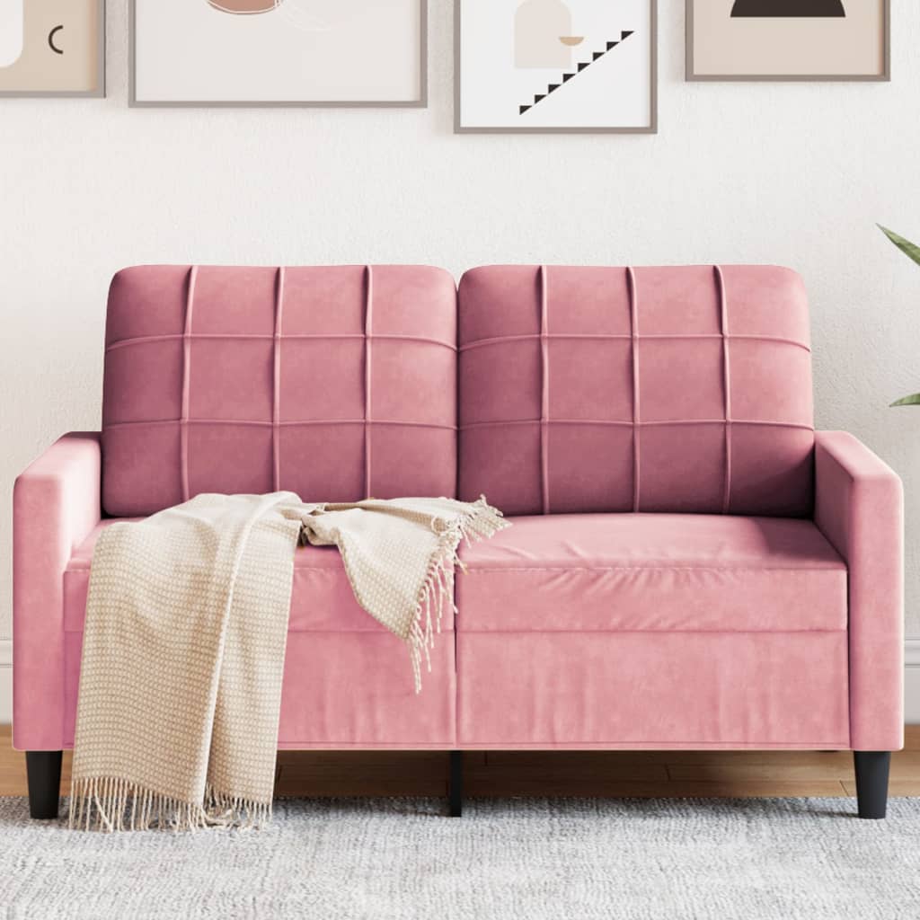 Divano a 2 Posti Rosa 120 cm in Velluto | homemem39