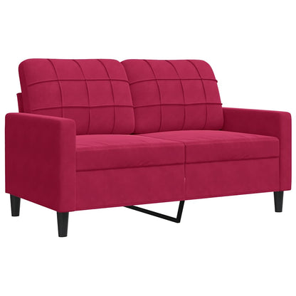 Divano a 2 Posti Rosso Vino 120 cm in Velluto | homemem39