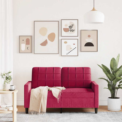 Divano a 2 Posti Rosso Vino 120 cm in Velluto | homemem39
