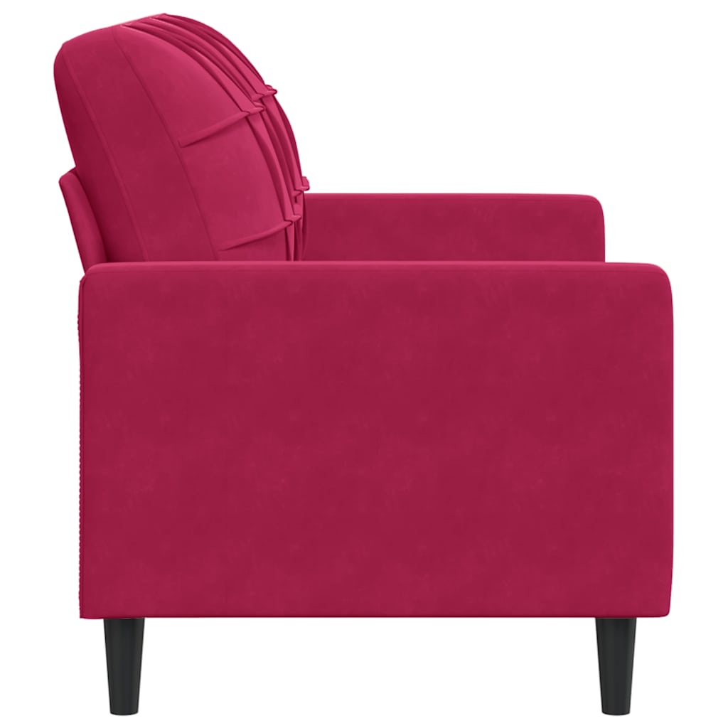 Divano a 2 Posti Rosso Vino 120 cm in Velluto | homemem39