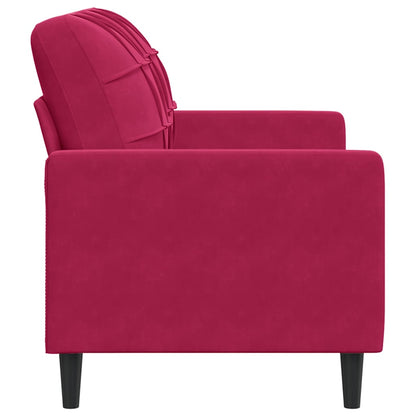 Divano a 2 Posti Rosso Vino 120 cm in Velluto | homemem39