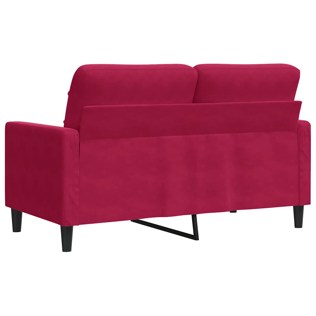 Divano a 2 Posti Rosso Vino 120 cm in Velluto | homemem39