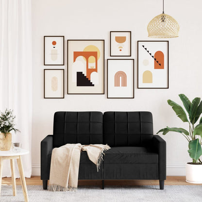 Divano a 2 Posti Nero 120 cm in Velluto | homemem39
