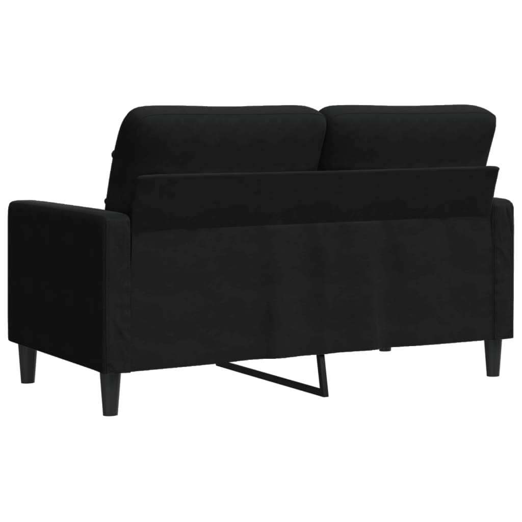 Divano a 2 Posti Nero 120 cm in Velluto | homemem39
