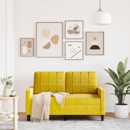 Divano a 2 Posti giallo 120 cm in Velluto - homemem39