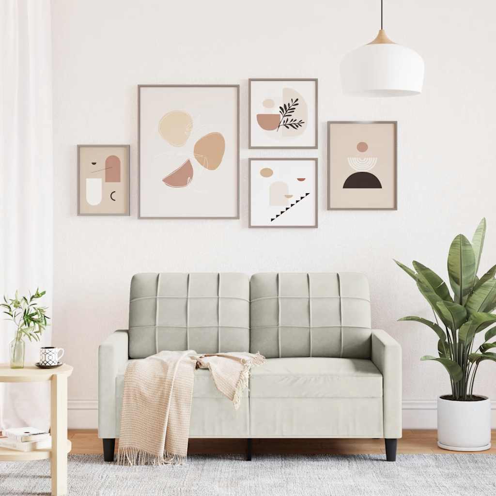 Divano a 2 Posti crema 120 cm in Velluto