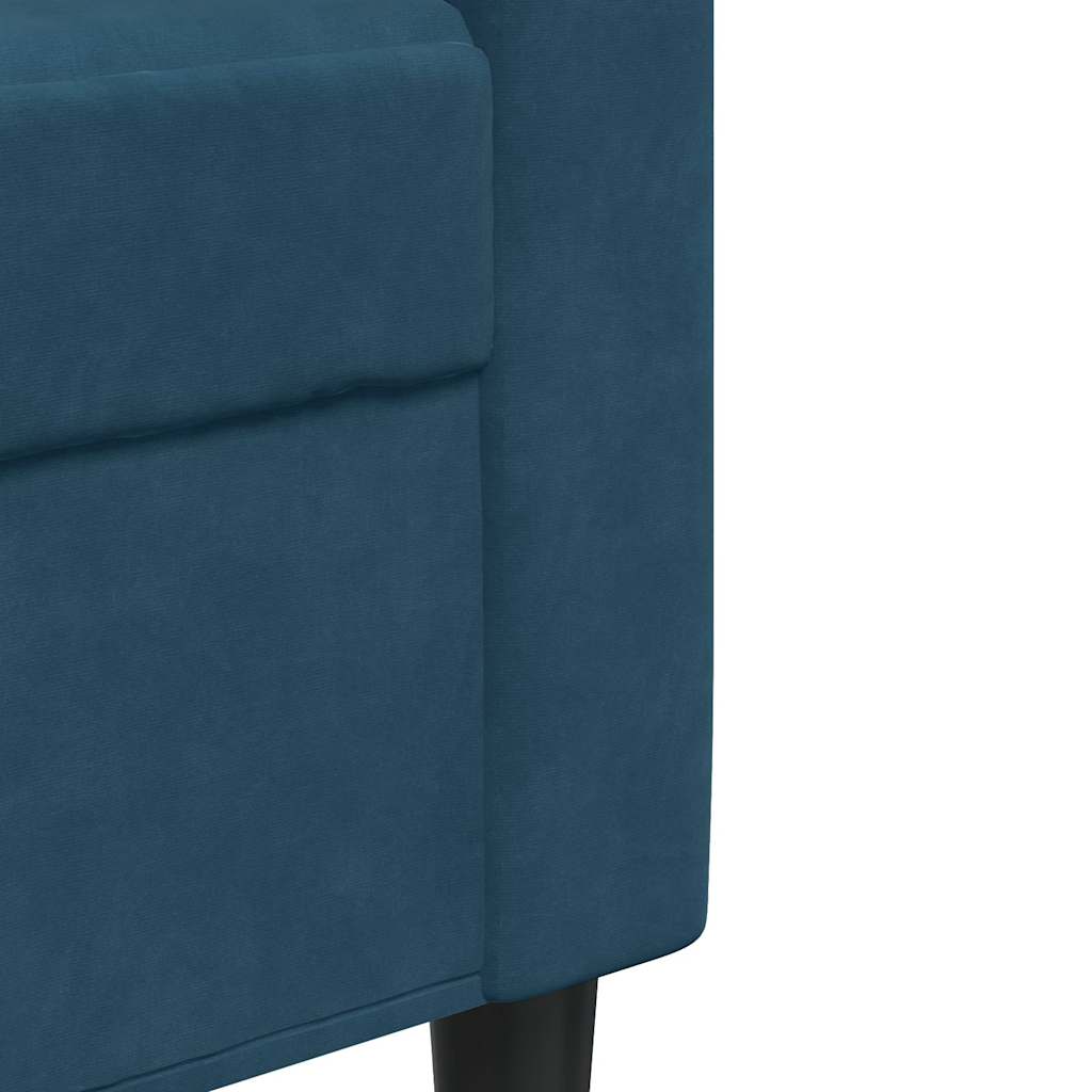 Divano a 2 Posti Blu 120 cm in Velluto | homemem39