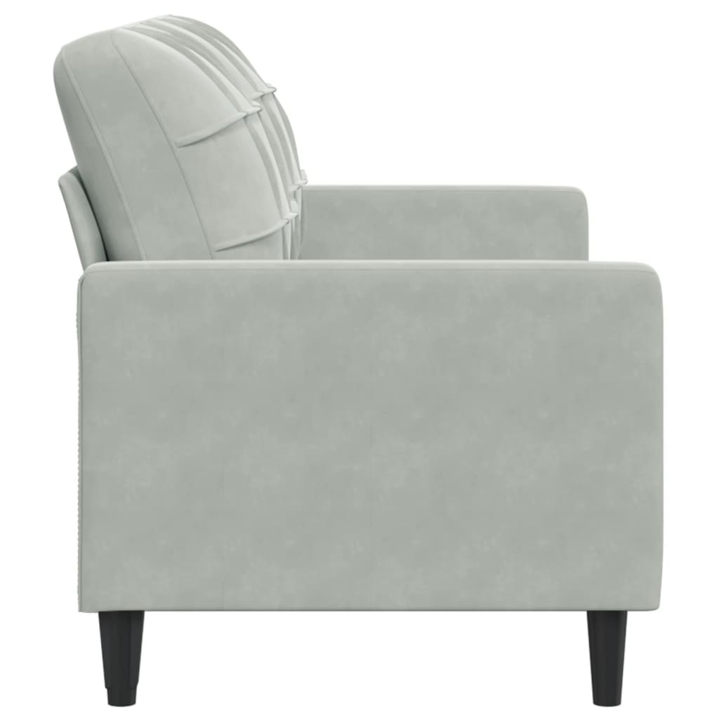 Divano a 2 Posti Grigio Chiaro 140 cm in Velluto | homemem39