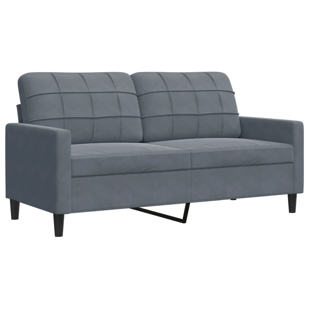 Divano a 2 Posti grigio scuro140 cm in Velluto | homemem39