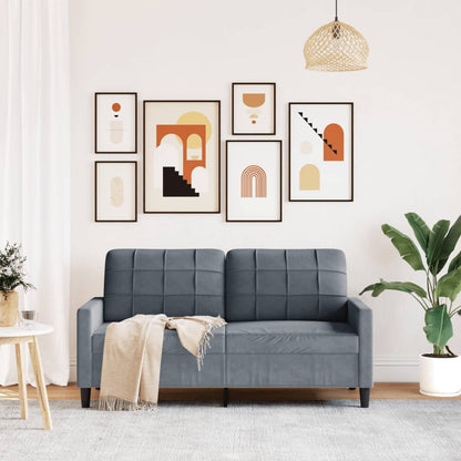 Divano a 2 Posti grigio scuro140 cm in Velluto | homemem39