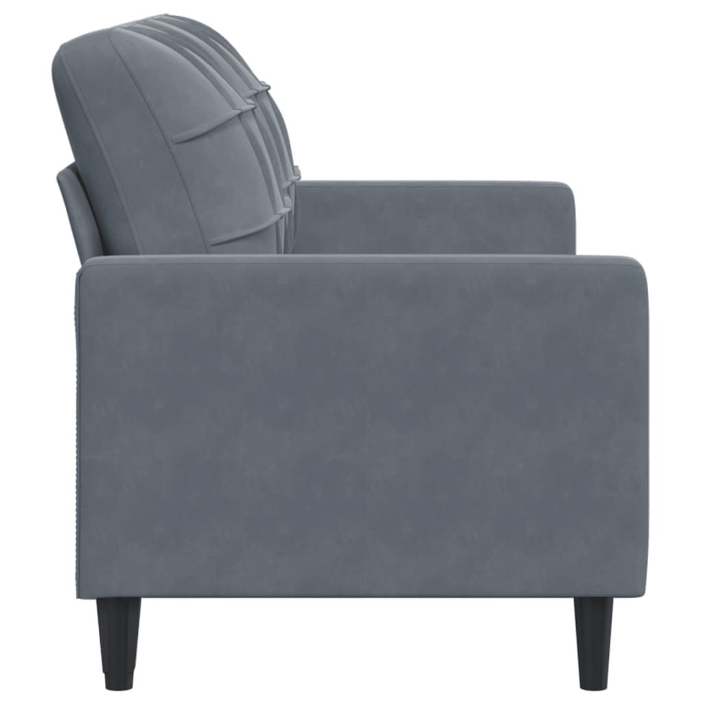 Divano a 2 Posti grigio scuro140 cm in Velluto | homemem39