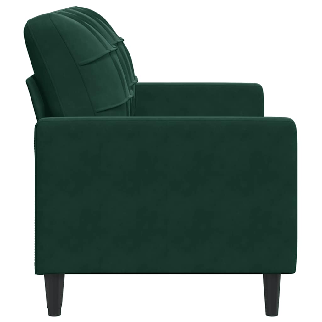 Divano a 2 Posti Verde Scuro 140 cm in Velluto | homemem39