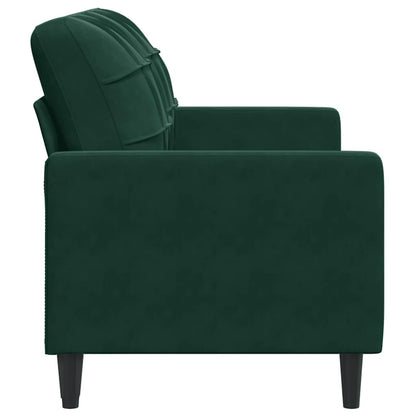 Divano a 2 Posti Verde Scuro 140 cm in Velluto | homemem39