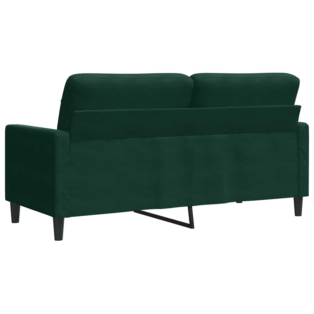 Divano a 2 Posti Verde Scuro 140 cm in Velluto | homemem39