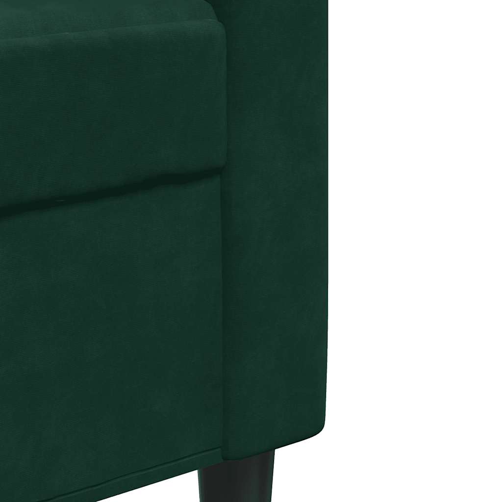 Divano a 2 Posti Verde Scuro 140 cm in Velluto | homemem39