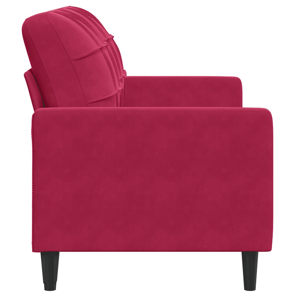 Divano a 2 Posti Rosso Vino 140 cm in Velluto | homemem39