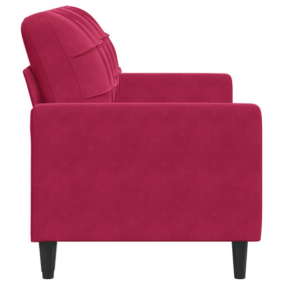 Divano a 2 Posti Rosso Vino 140 cm in Velluto | homemem39