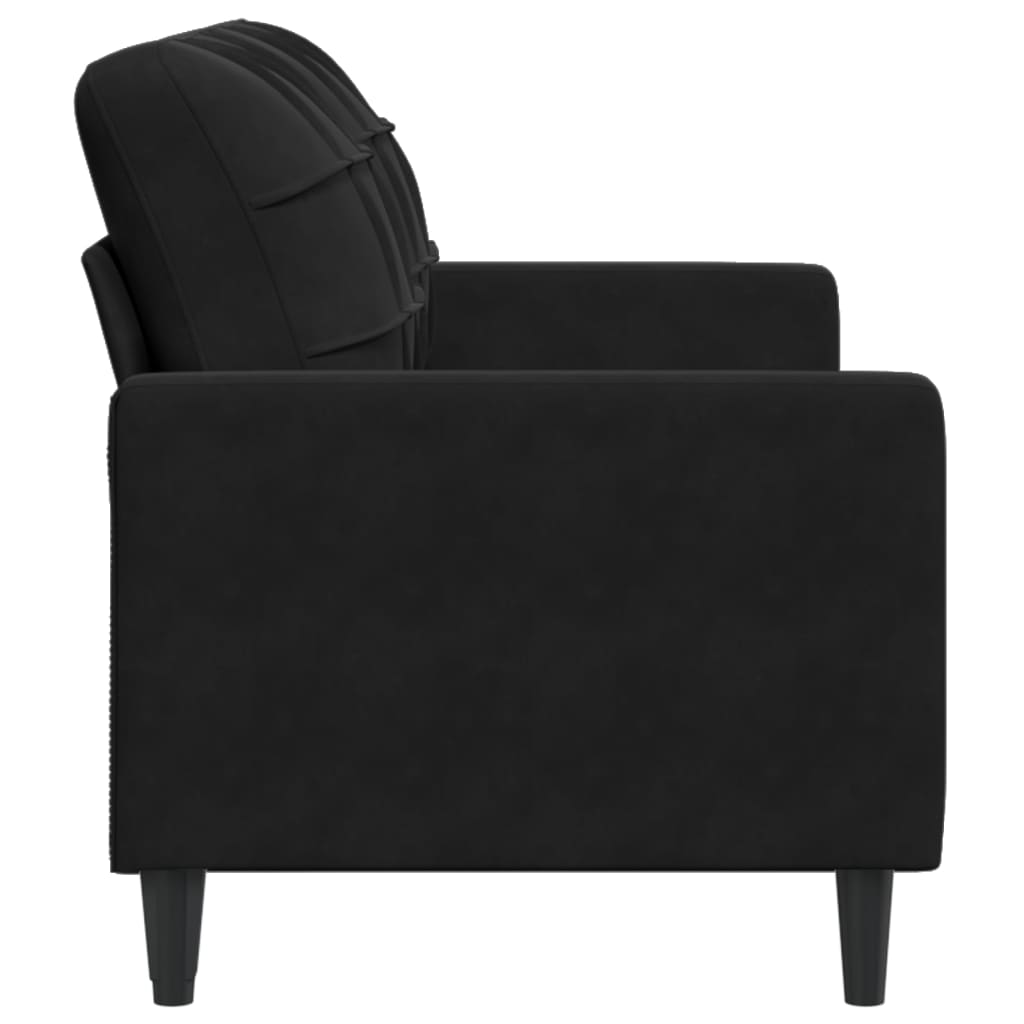 Divano a 2 Posti Nero 140 cm in Velluto | homemem39