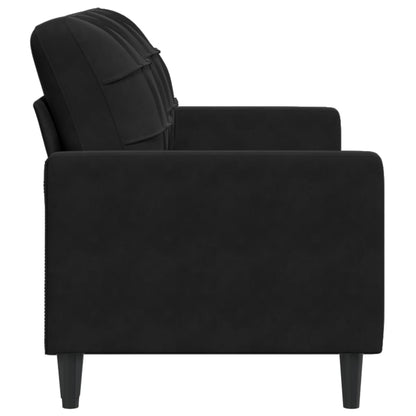 Divano a 2 Posti Nero 140 cm in Velluto | homemem39