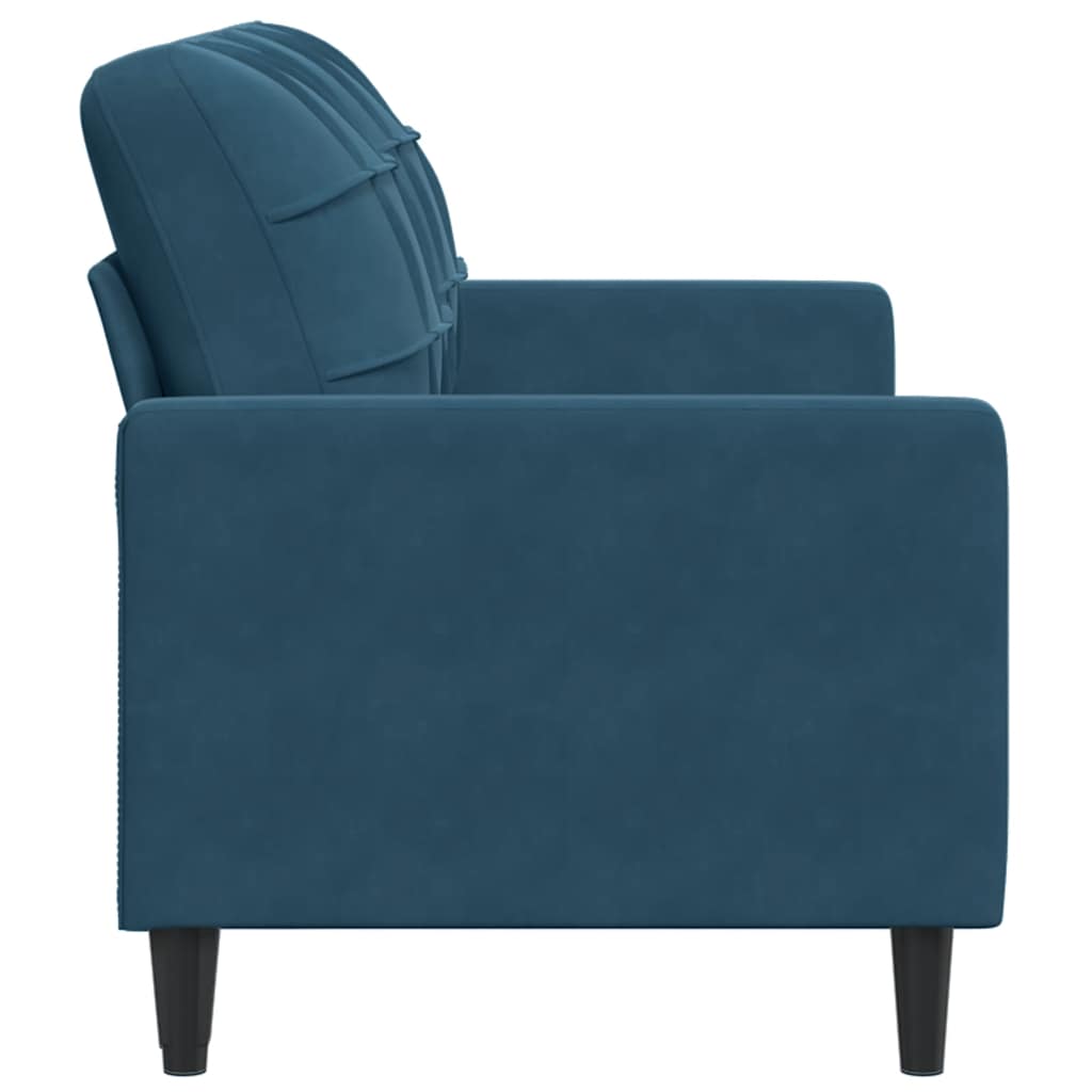 Divano a 2 Posti Blu 140 cm in Velluto | homemem39