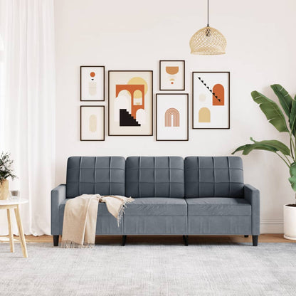 Divano a 3 Posti Grigio Scuro 180 cm in Velluto | homemem39