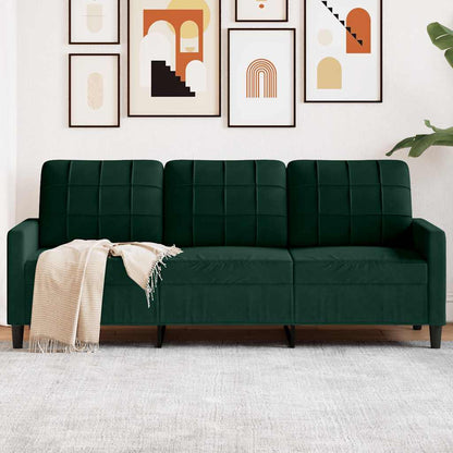 Divano a 3 Posti Verde Scuro 180 cm in Velluto | homemem39